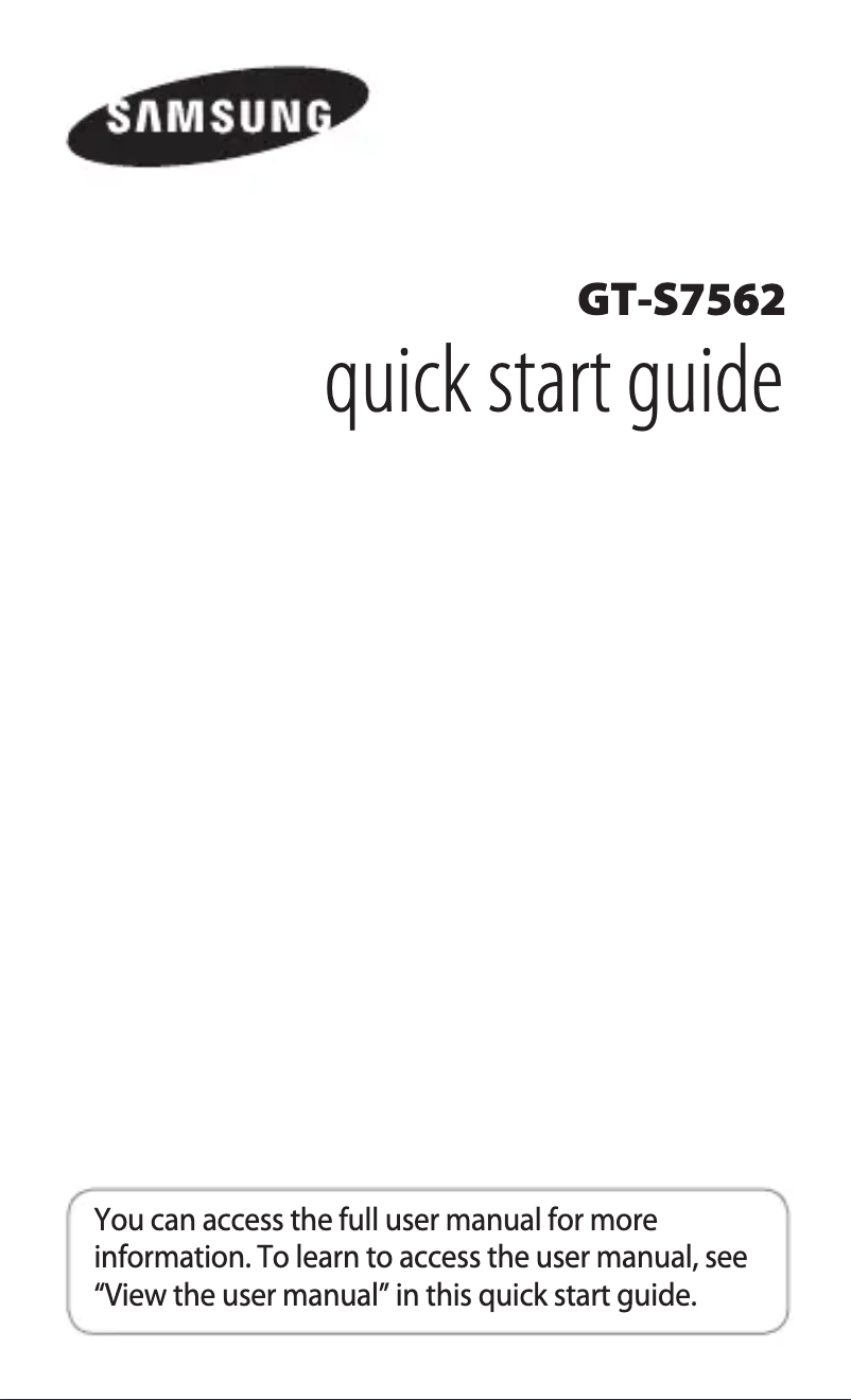 Imagen de la primera página del manual del dispositivo Galaxy S Duos