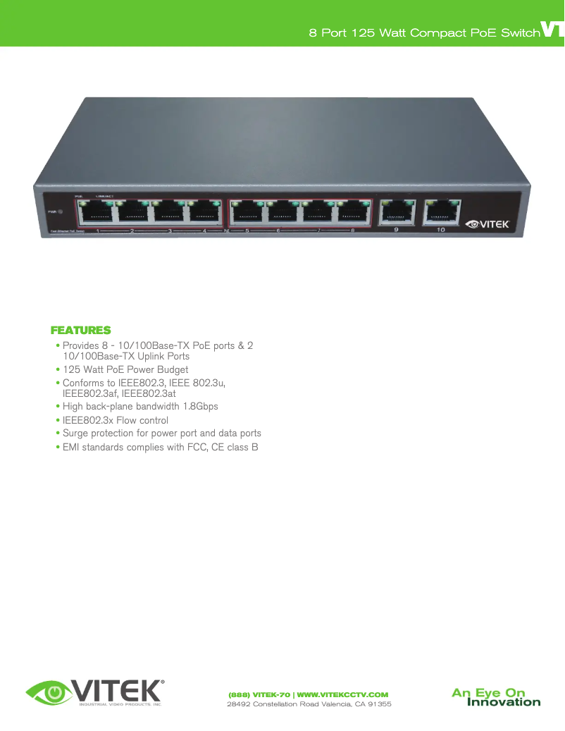 Imagen de la primera página del manual del dispositivo VT-8P125