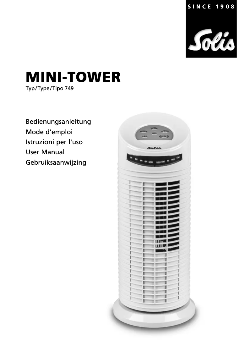 Página 1 del manual Manual de usuario Solis Mini-Tower 749