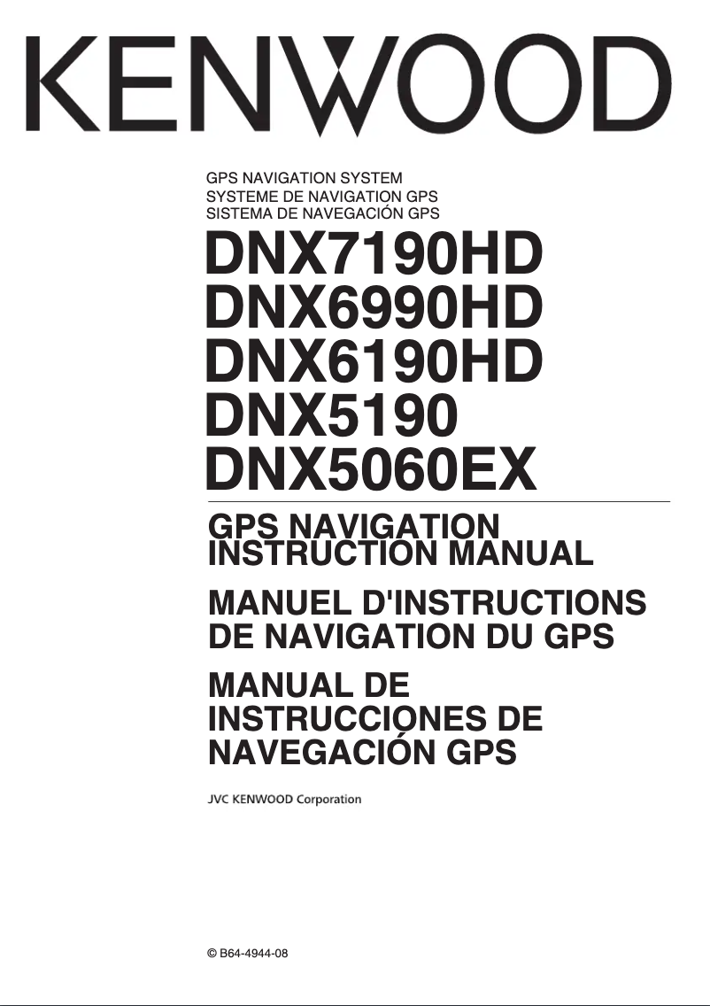 Imagen de la primera página del manual del dispositivo DNX5060EX