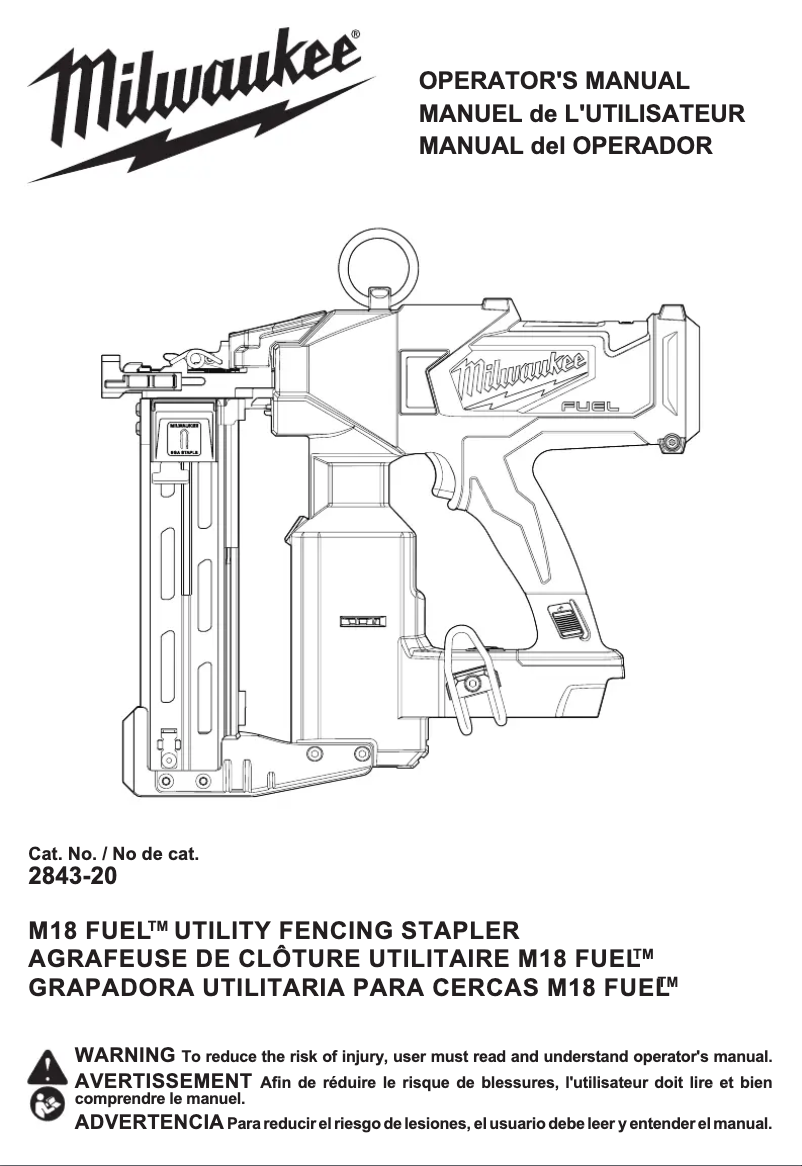 Página 1 del manual Manual de usuario Milwaukee M18 Fuel 2843-22