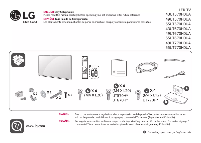 Página 1 del manual Manual de usuario LG 55UT770H0UA
