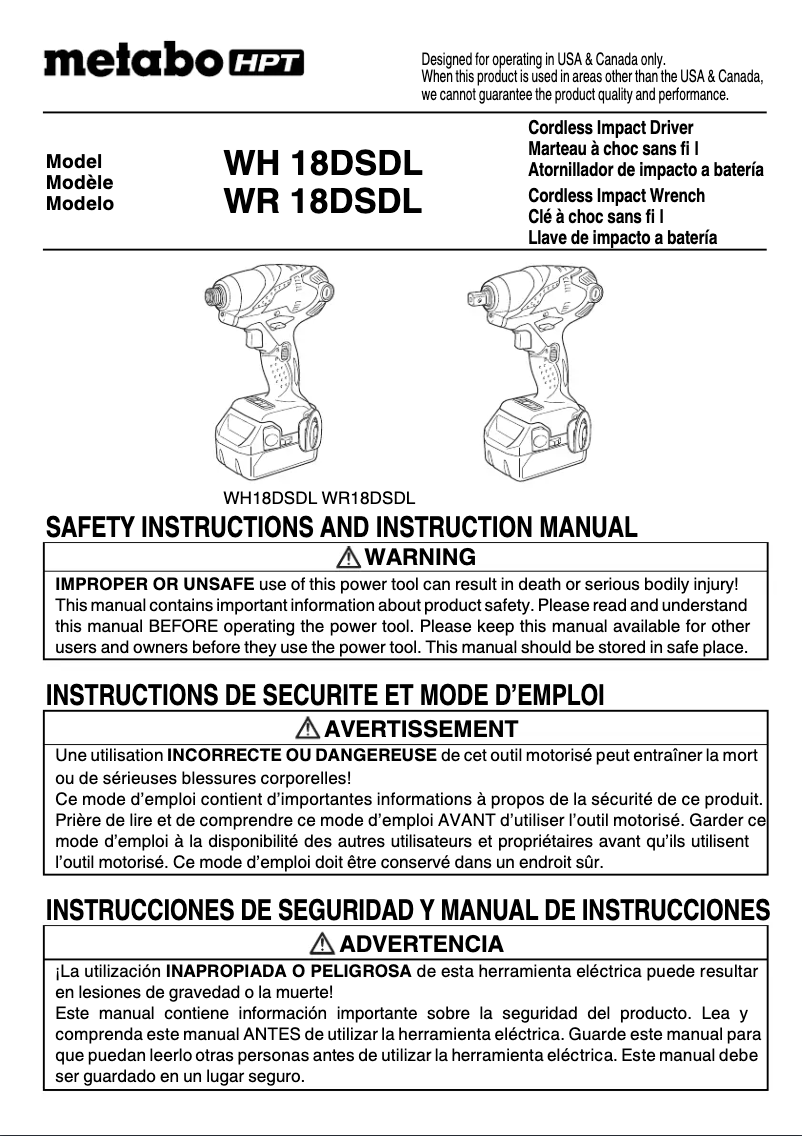 Página 1 del manual Manual de usuario HiKOKI WH 18DSDL