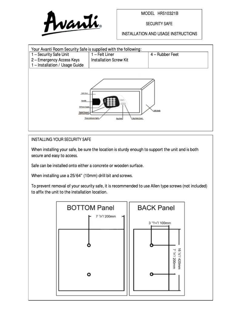 Imagen de la primera página del manual del dispositivo HRS10321B