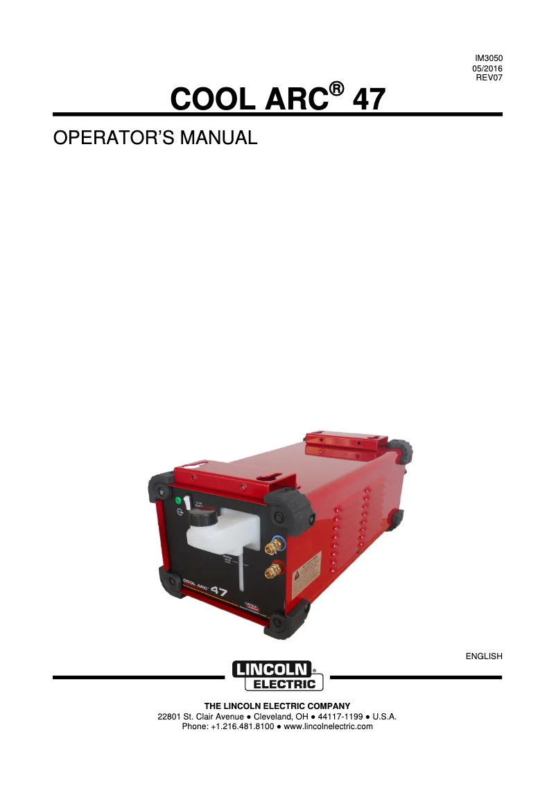 Página nº 1 - Manual de usuario Lincoln Electric Cool Arc 47