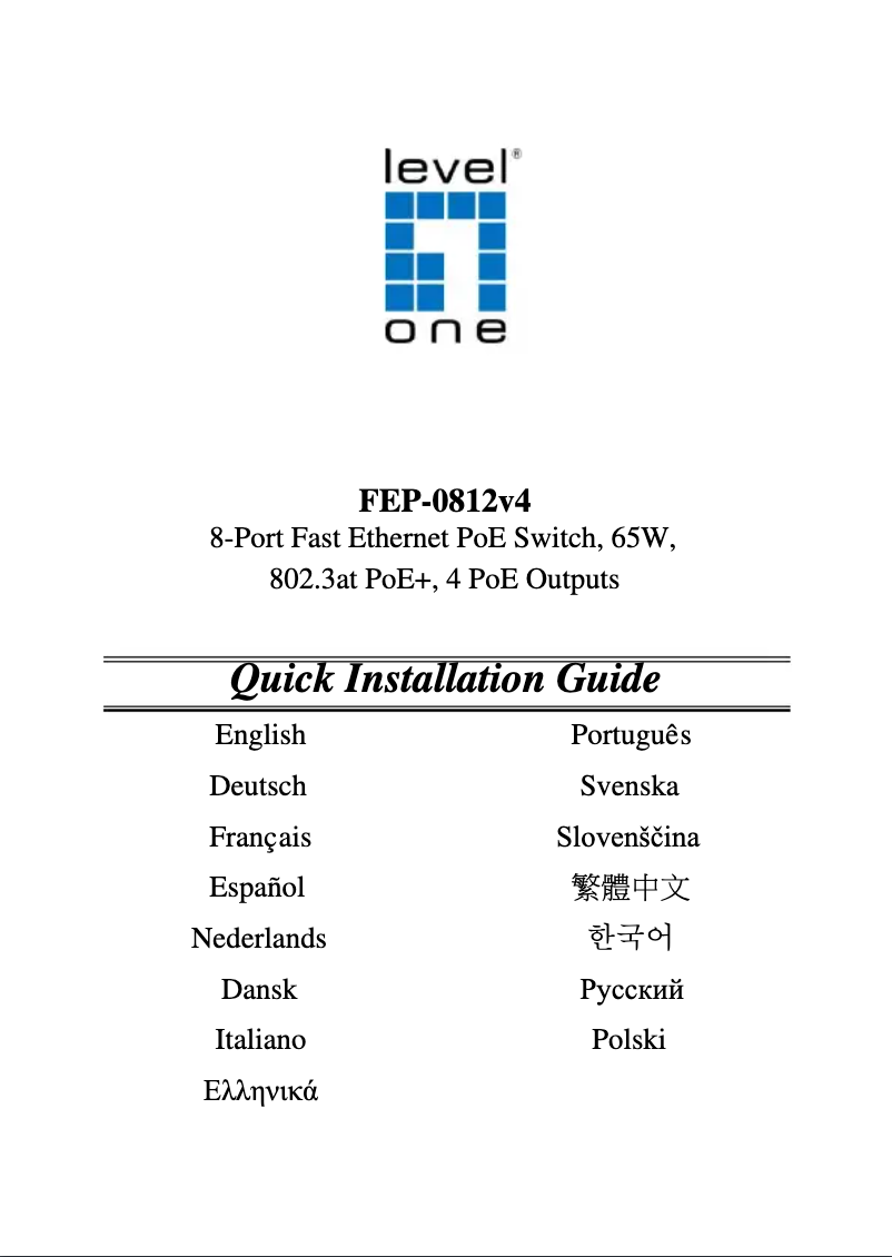 Imagen de la primera página del manual del dispositivo FEP-0812