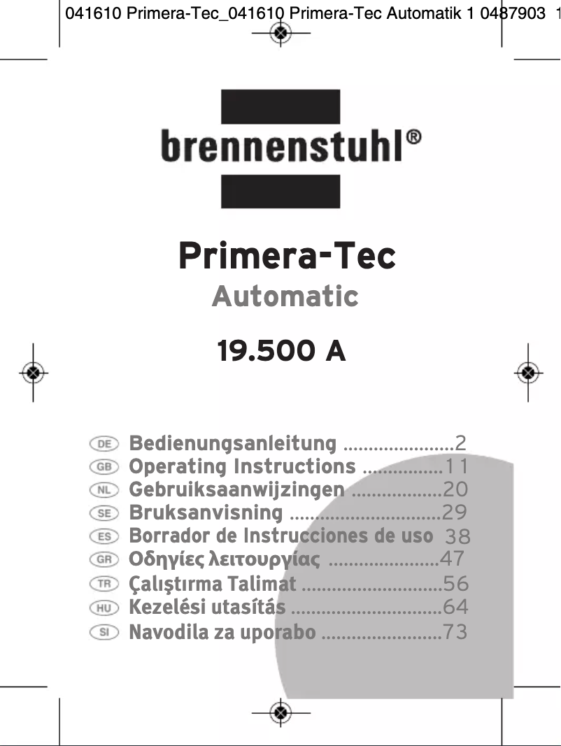 Página 1 del manual Manual de usuario Brennenstuhl Primera-Tec