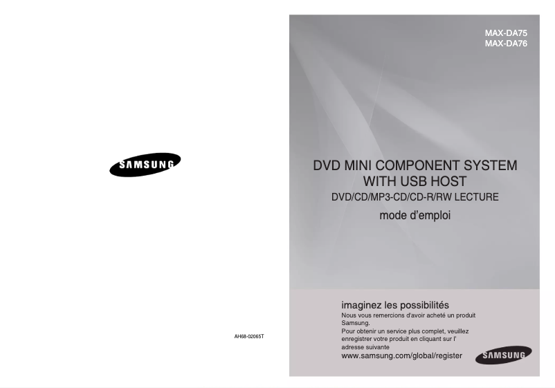 Página 1 del manual Manual de usuario Samsung MAX-DA75