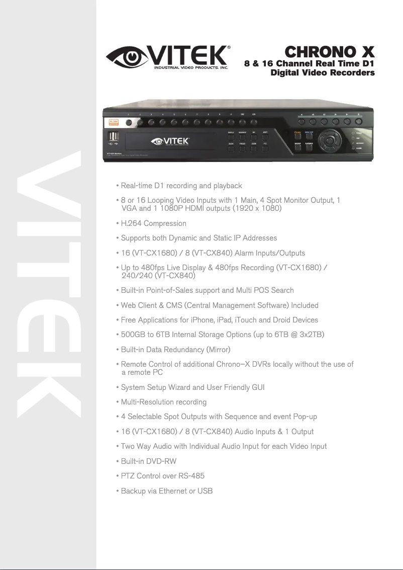 Página 1 del manual Manual de usuario Vitek CHRONO-X