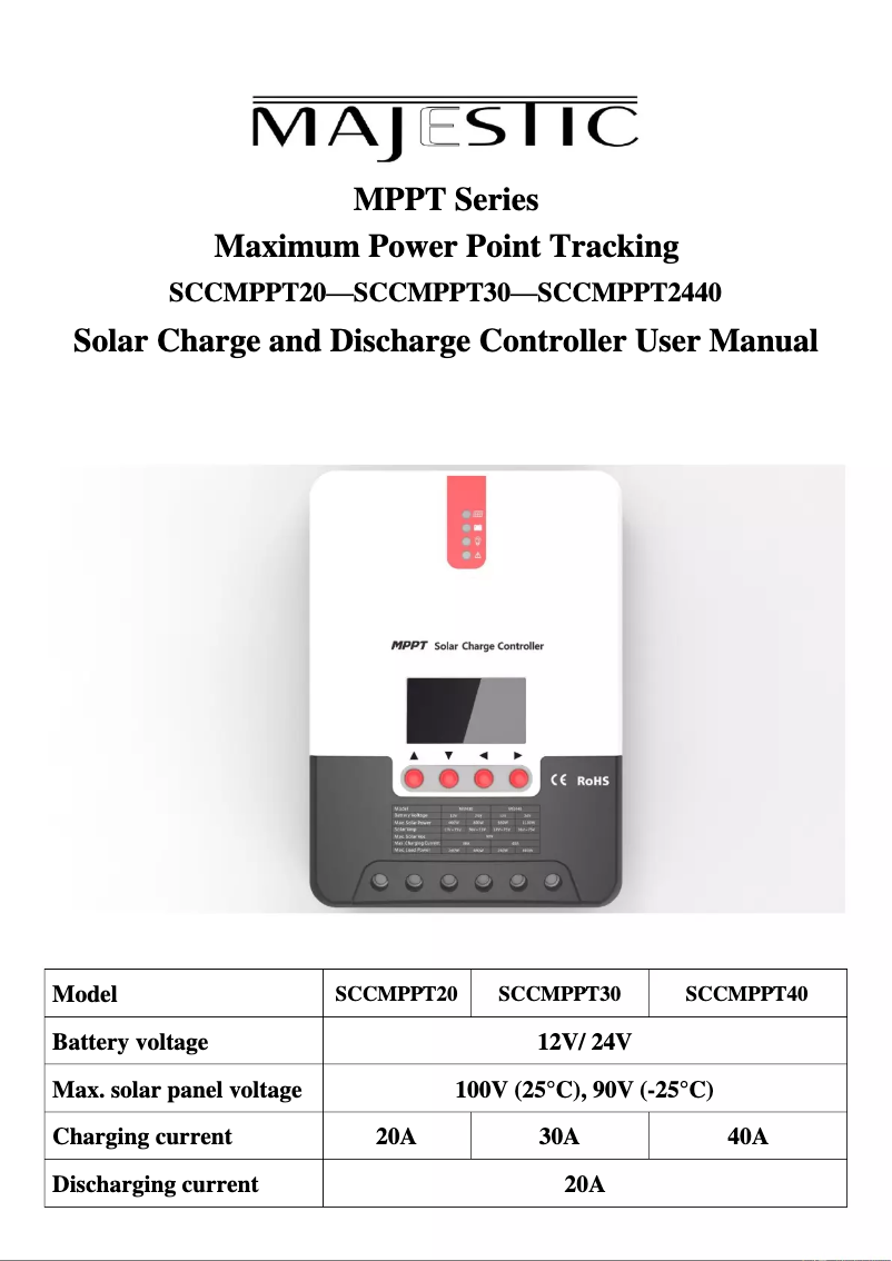 Página 1 del manual Manual de usuario Majestic SCCMPPT20