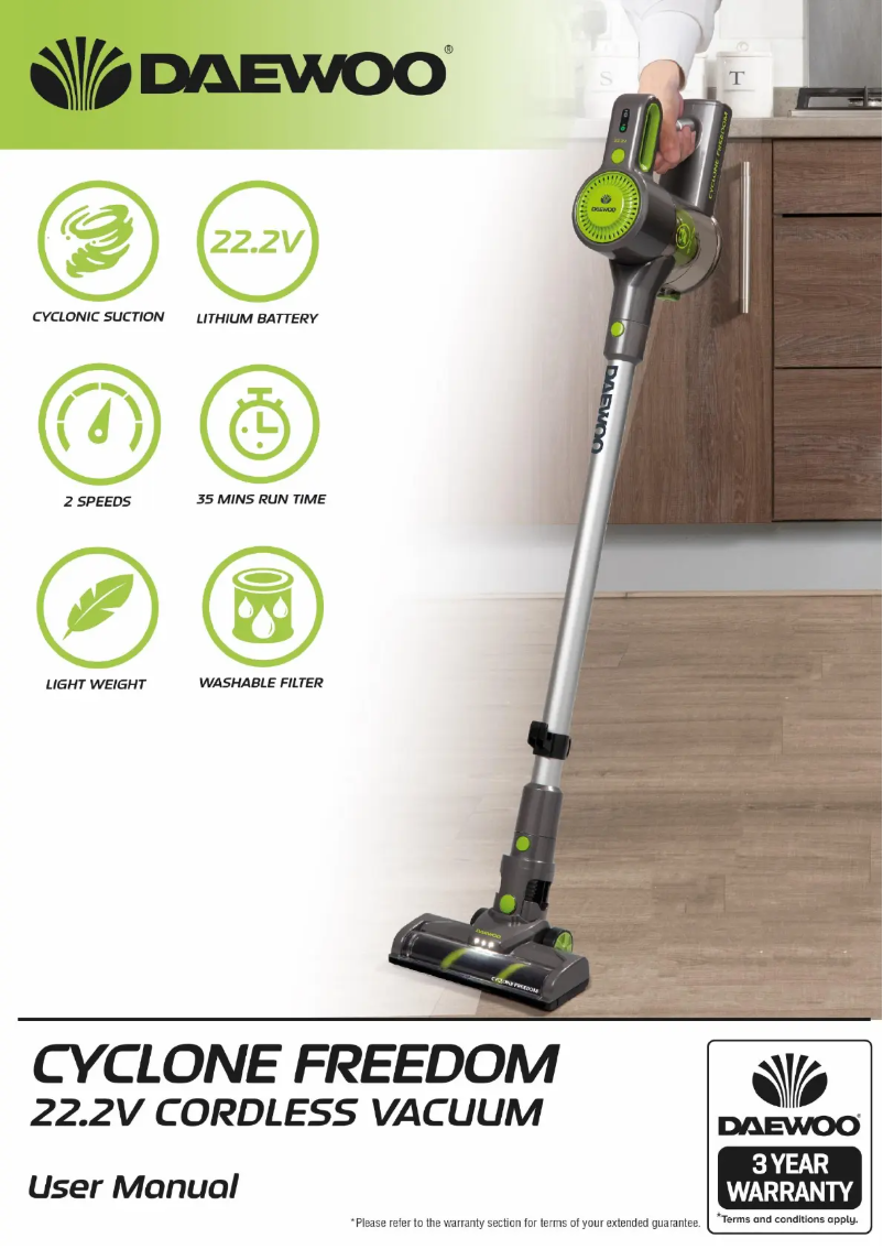 Página 1 del manual Manual de usuario Daewoo Cyclone Freedom FLR00010
