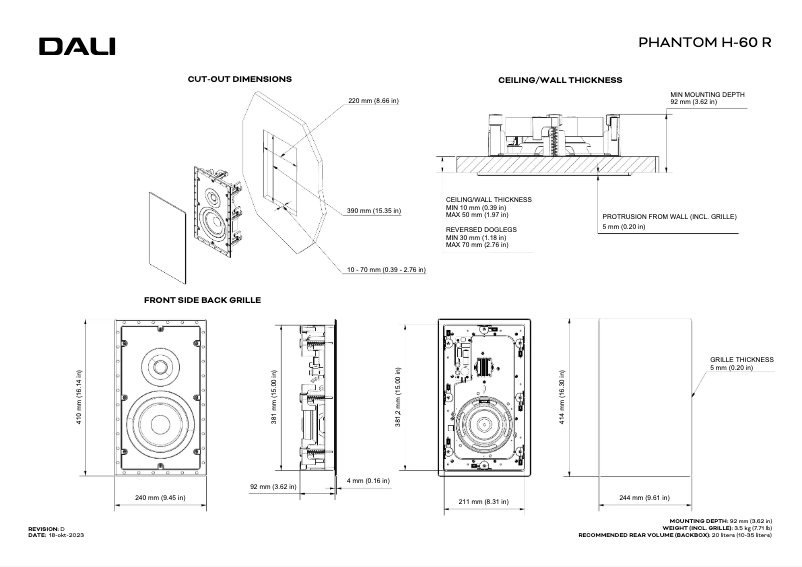 Imagen de la primera página del manual del dispositivo Phantom H-60 R