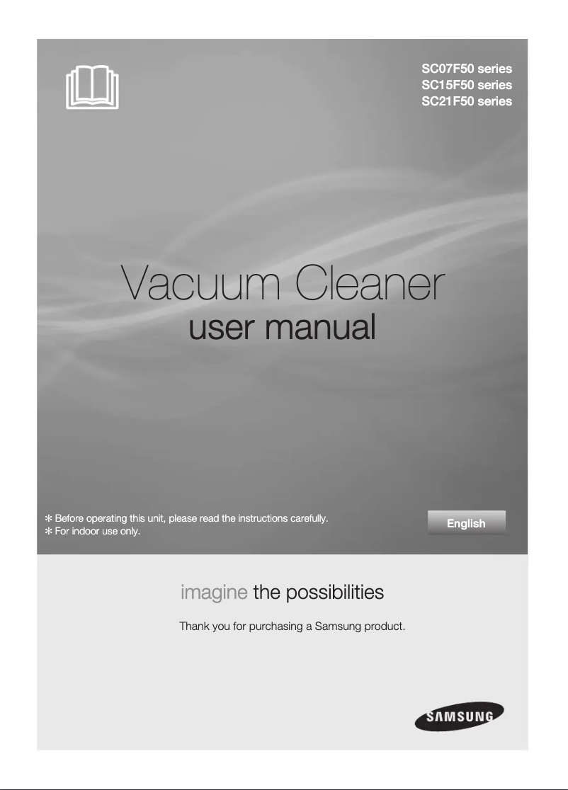 Página 1 del manual Manual de usuario Samsung CycloneForce Cilinder VC15F50HDTR