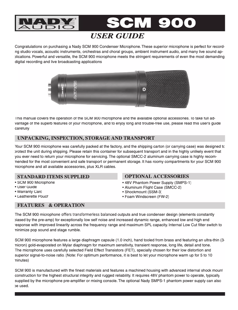 Imagen de la primera página del manual del dispositivo SCM-900