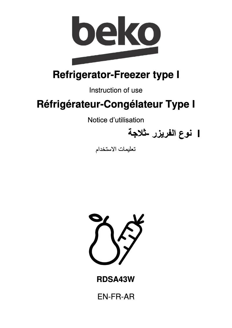 Imagen de la primera página del manual del dispositivo RDSA43W