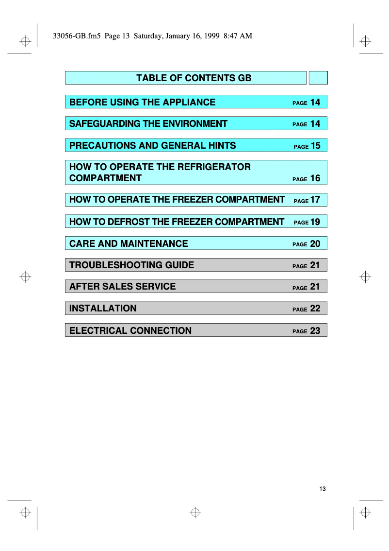 Página nº 1 - Manual de usuario Whirlpool ARZ 984 H