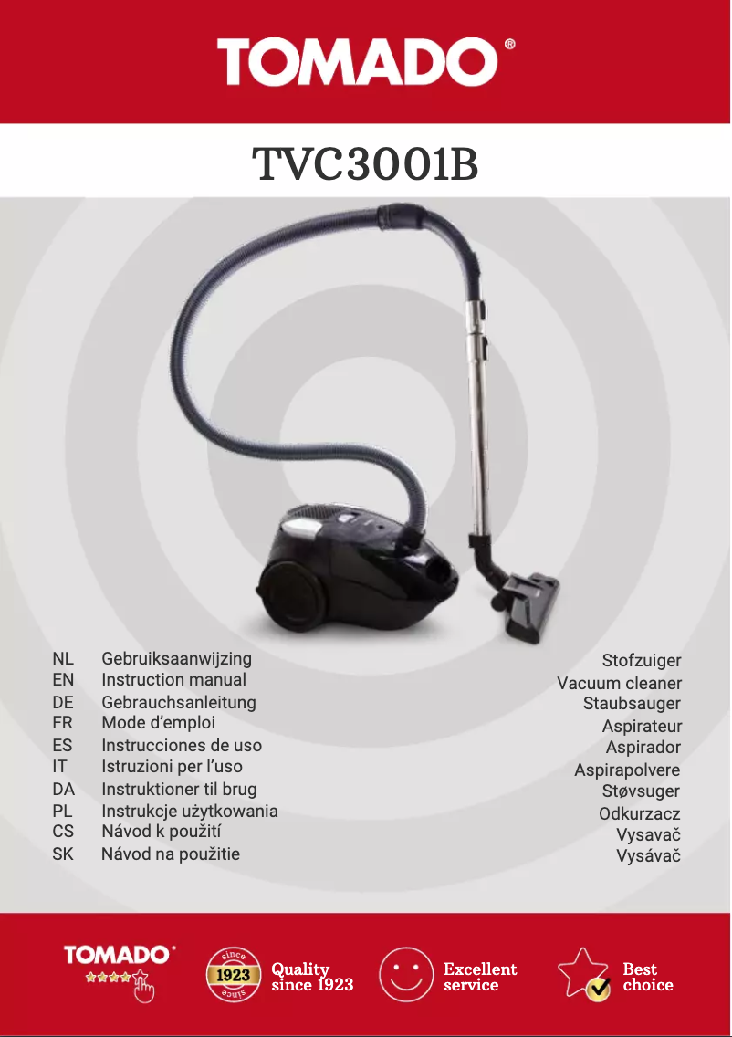 Imagen de la primera página del manual del dispositivo TVC3001B