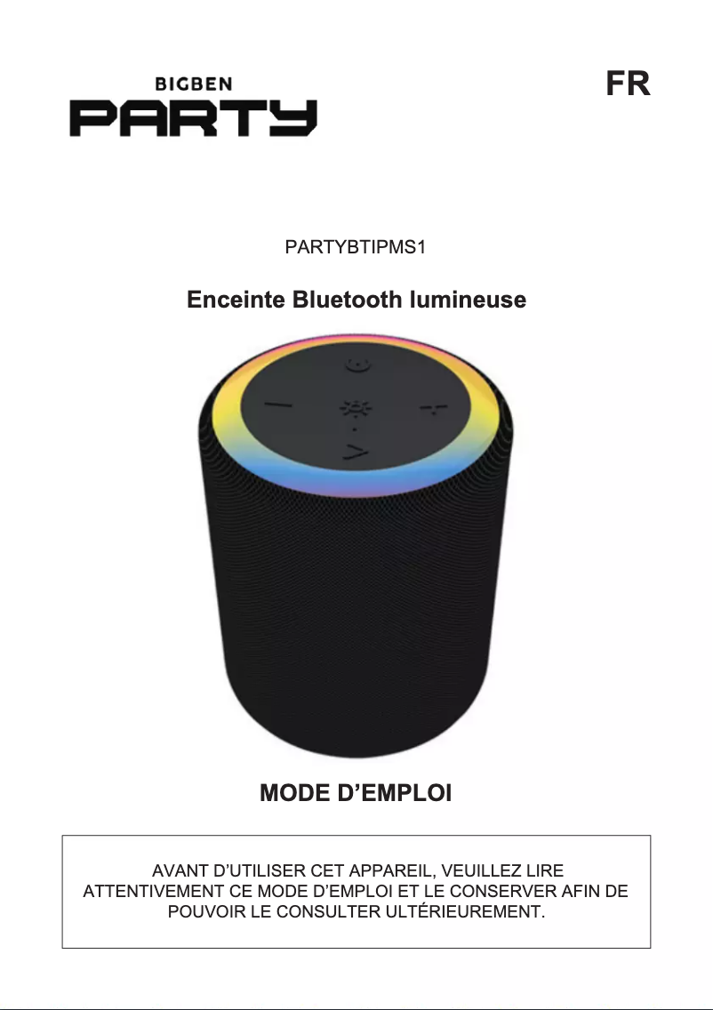 Imagen de la primera página del manual del dispositivo PARTYBTIPMS1