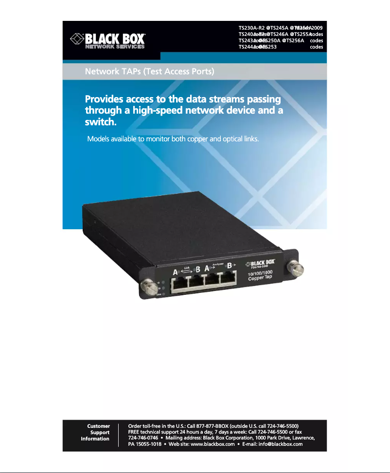 Imagen de la primera página del manual del dispositivo TS256A