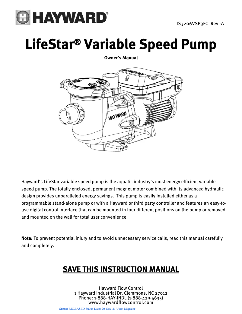 Imagen de la primera página del manual del dispositivo LifeStar VS