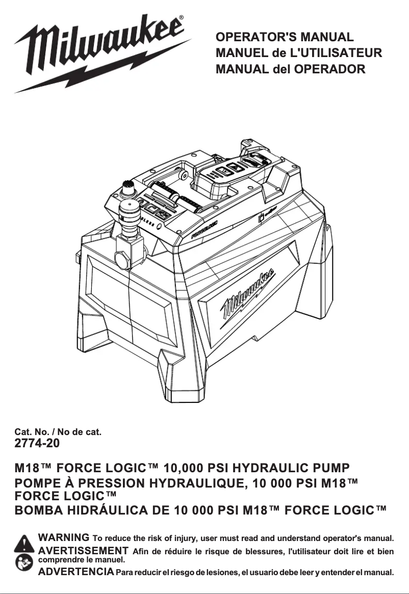 Página nº 1 - Manual de usuario Milwaukee M18 Force Logic 2774-21HD
