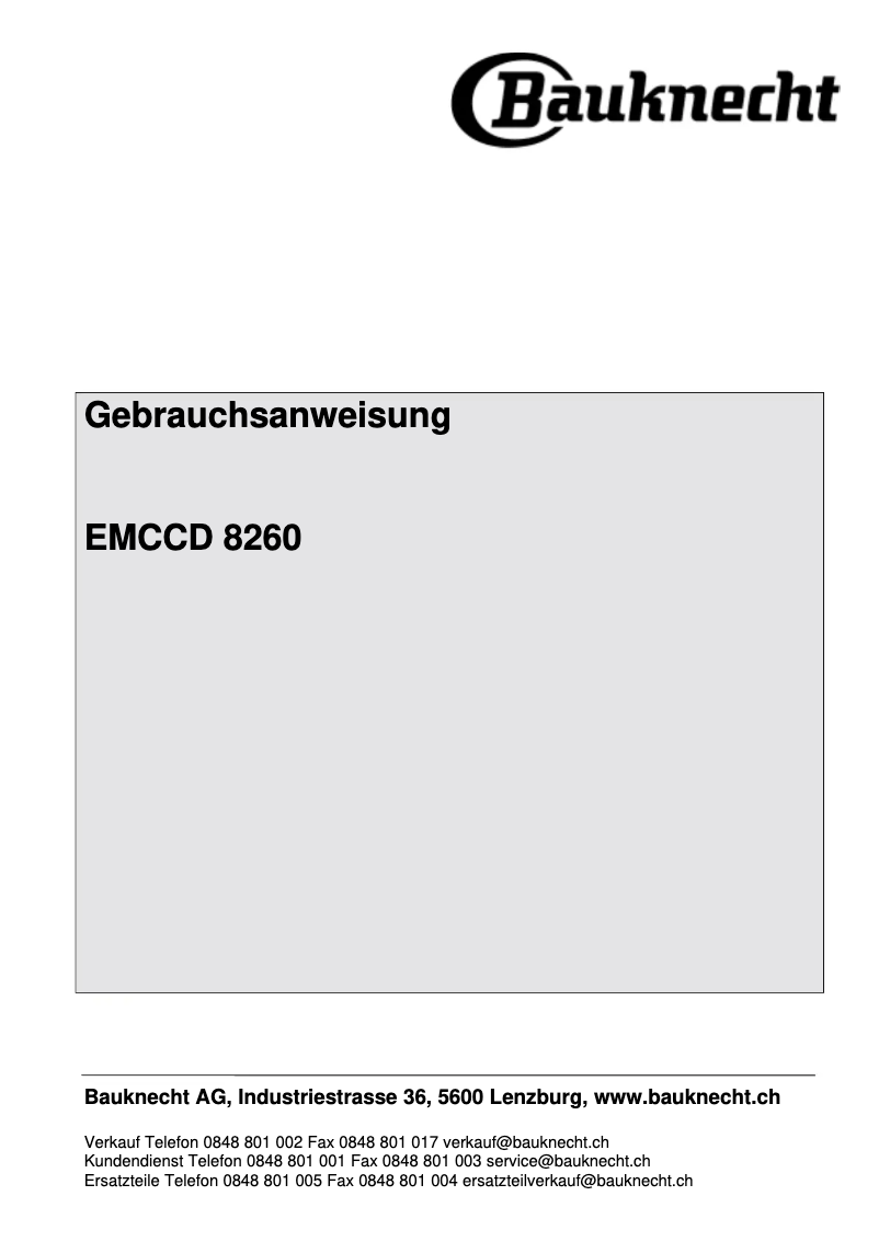 Página 1 del manual Manual de usuario Bauknecht EMCCD 8260
