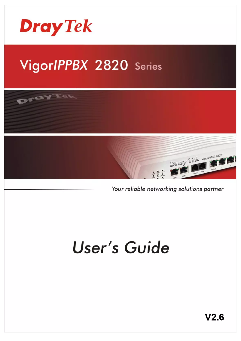 Imagen de la primera página del manual del dispositivo VigorIPPBX 2820