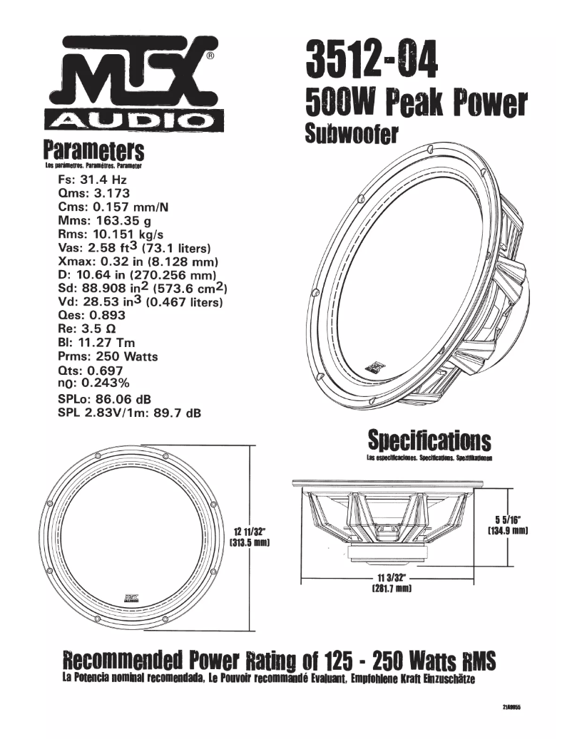 Página 1 del manual Manual de usuario MTX Audio 3512-04