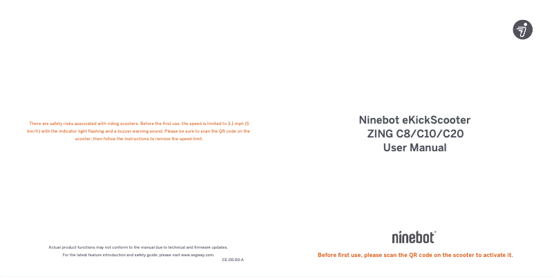 Página 1 del manual Manual de usuario Ninebot Zing C10