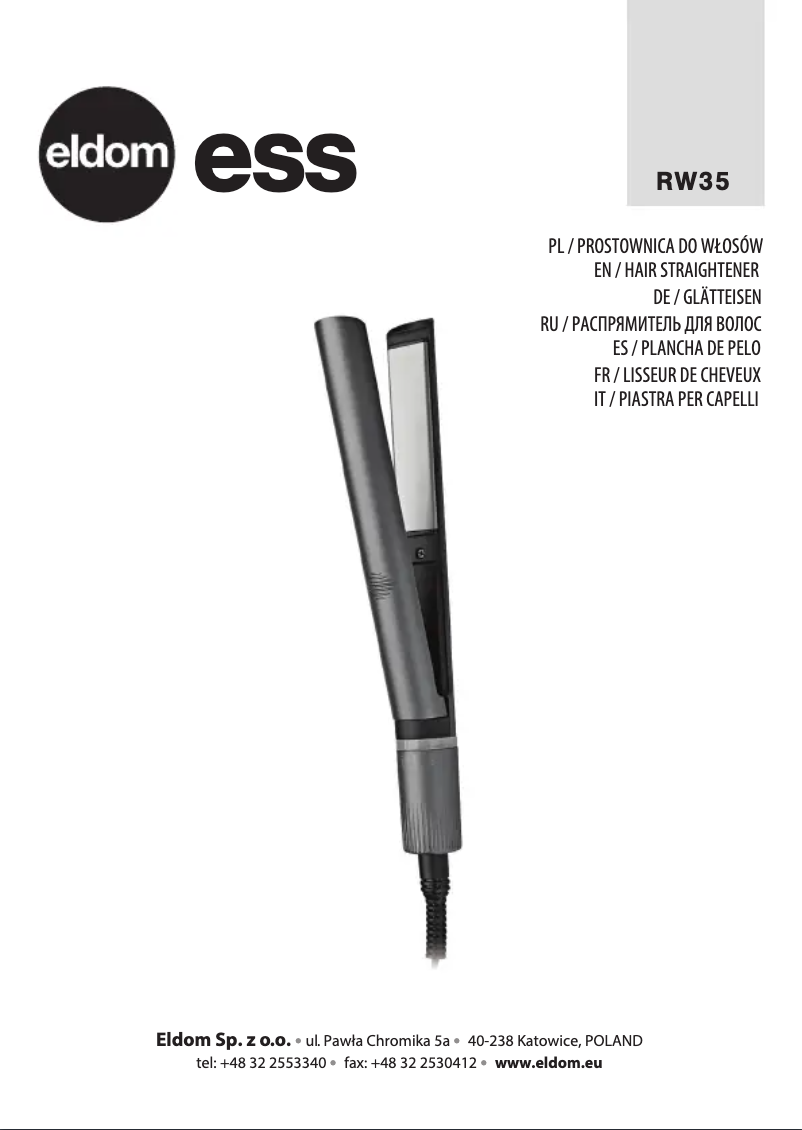 Página nº 1 - Manual de usuario Eldom Ess RW35