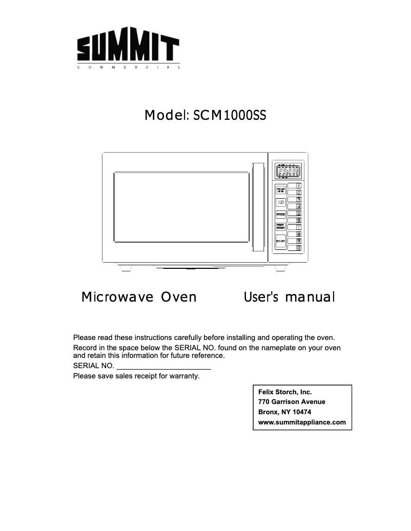 Imagen de la primera página del manual del dispositivo SCM1000SS