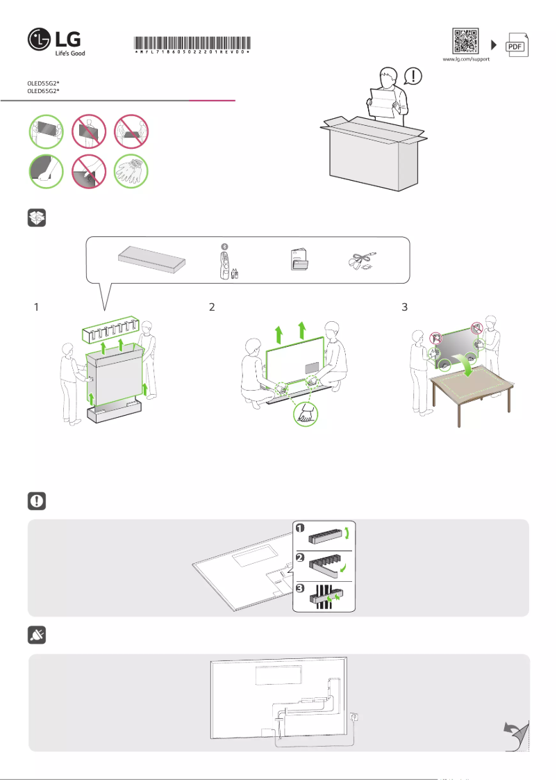 Imagen de la primera página del manual del dispositivo OLED55G26LA