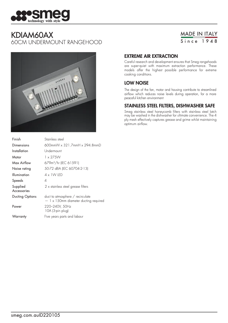 Imagen de la primera página del manual del dispositivo KDIAM60AX