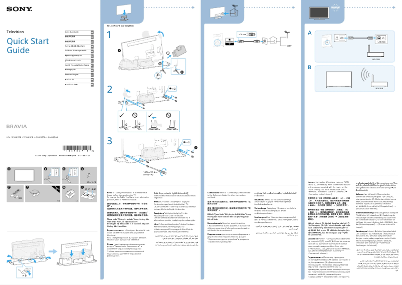 Página nº 1 - Guía de instalación Sony Bravia KDL-70W850B