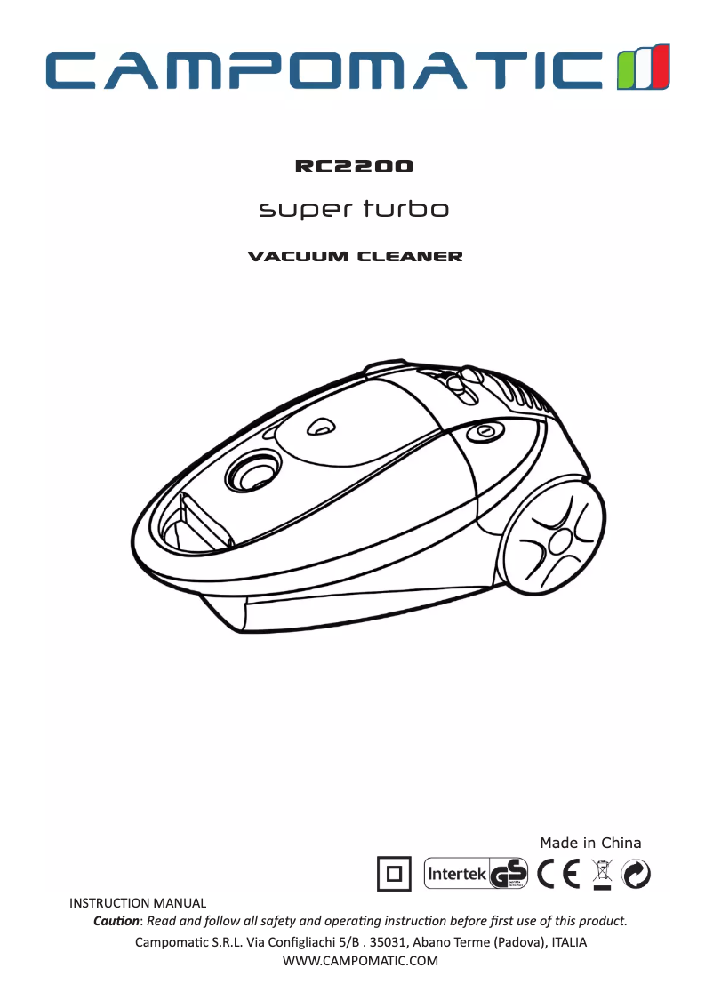Página 1 del manual Manual de usuario Campomatic RC2200