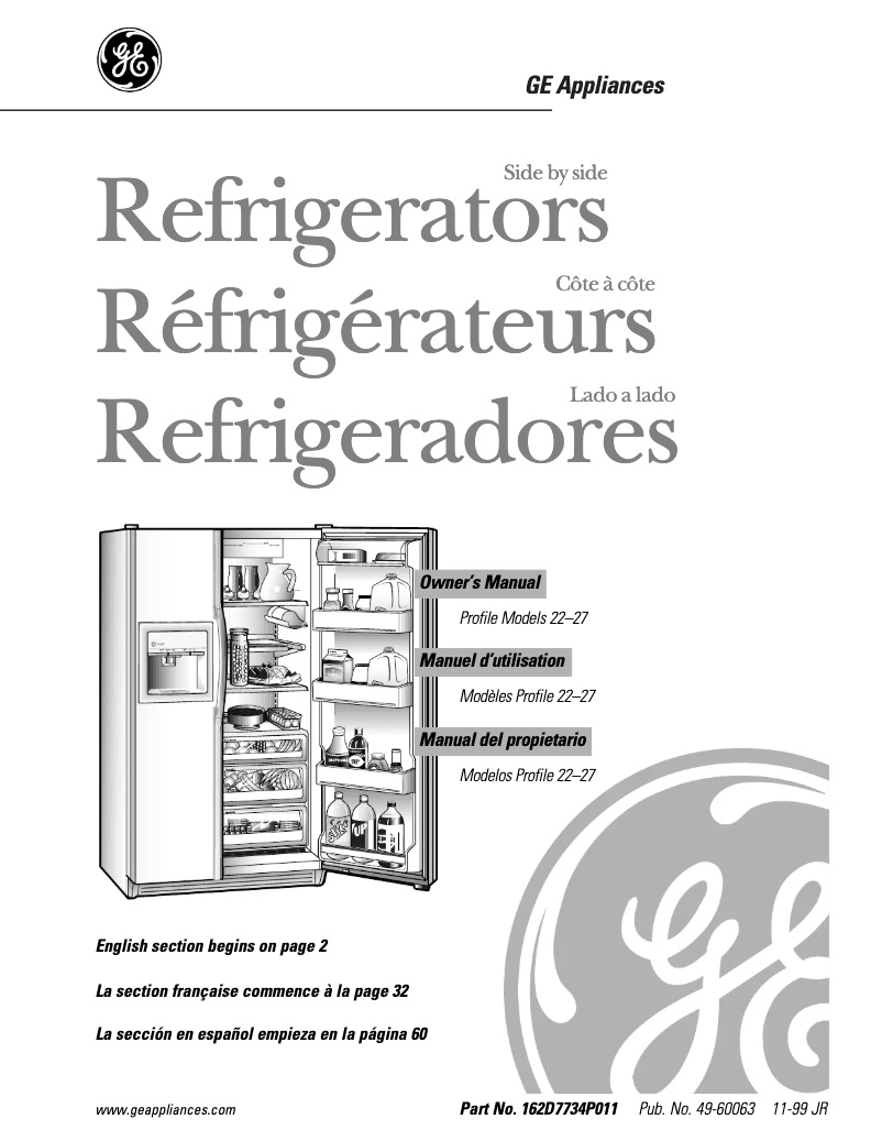 Imagen de la primera página del manual del dispositivo Profile TFX26PRDWW