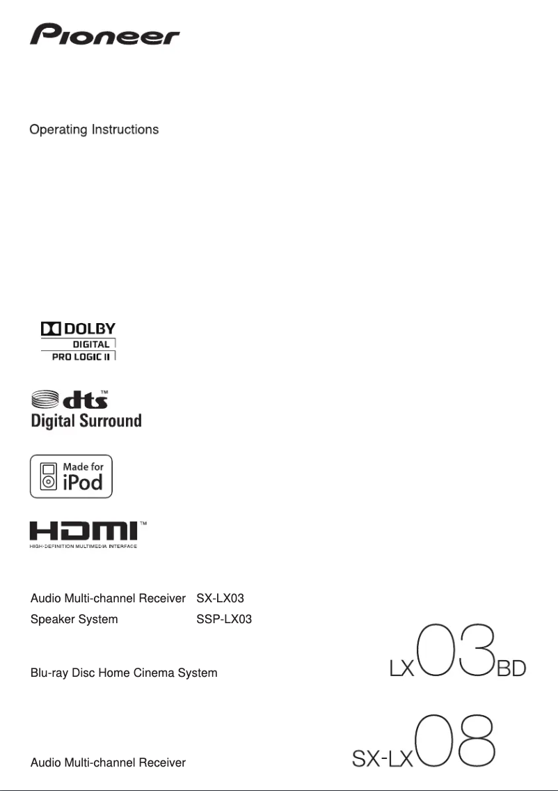 Página 1 del manual Manual de usuario Pioneer LX03BD