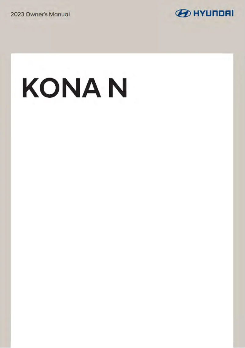 Página 1 del manual Manual de usuario Hyundai Kona N (2023)