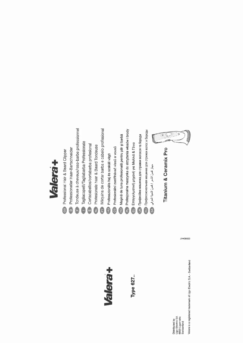 Imagen de la primera página del manual del dispositivo Titanium & Ceramix Pro 627