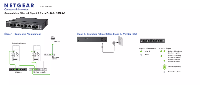 Imagen de la primera página del manual del dispositivo ProSafe GS108