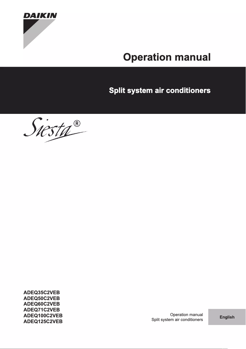 Página nº 1 - Manual de usuario Daikin ADEQ100C2VEB