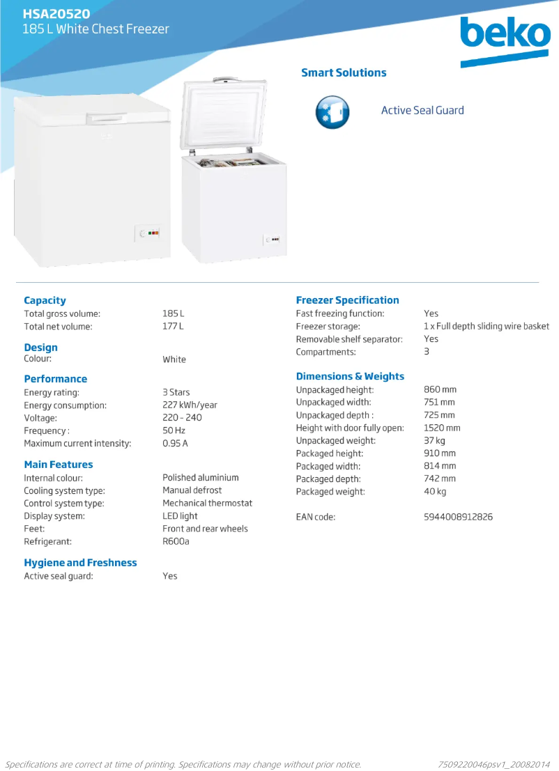 Imagen de la primera página del manual del dispositivo HSA 20520