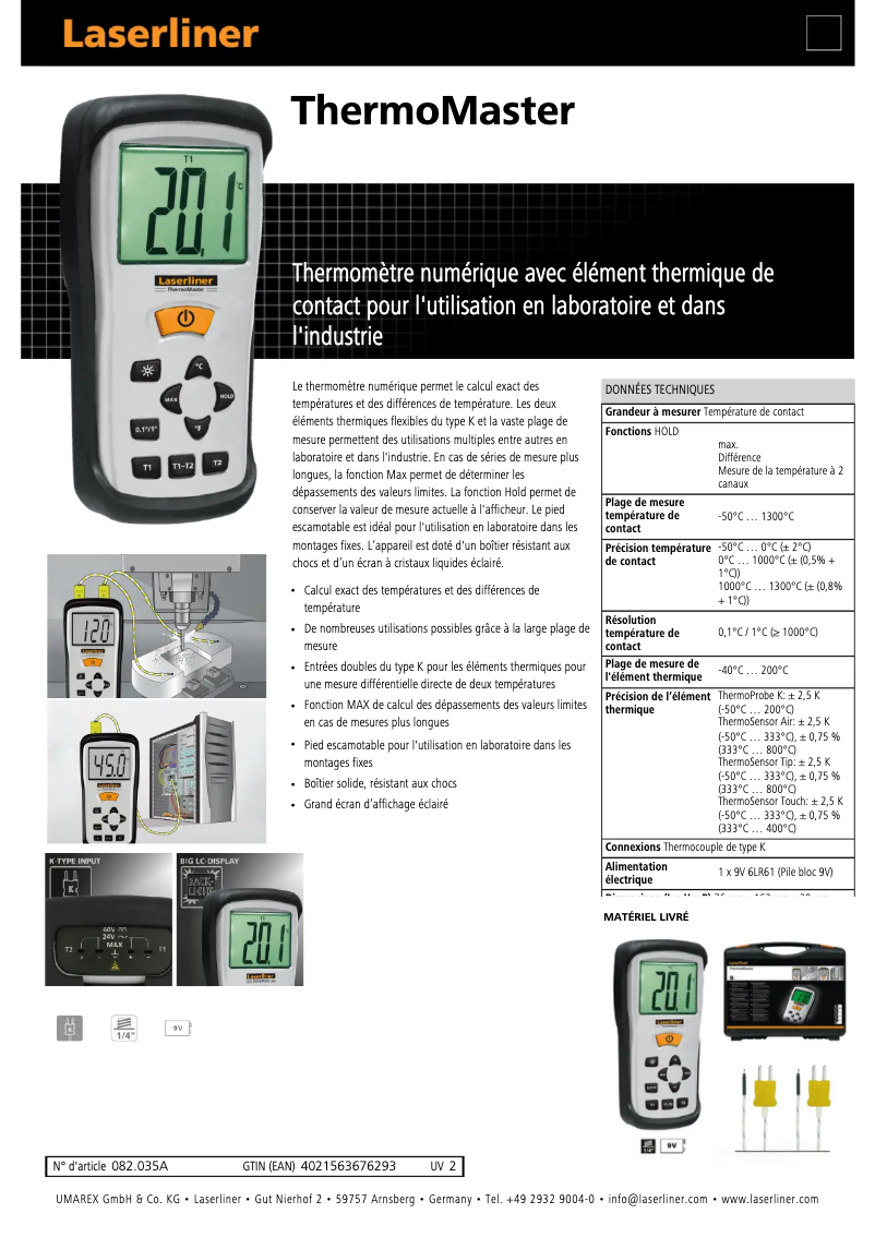 Imagen de la primera página del manual del dispositivo ThermoMaster