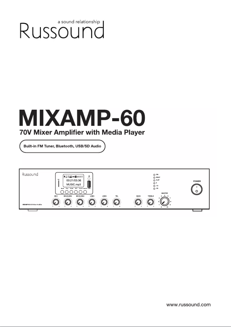Imagen de la primera página del manual del dispositivo MIXAMP-60