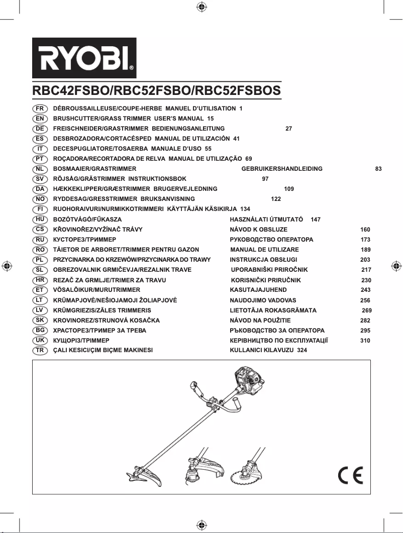 Página 1 del manual Manual de usuario RYOBI RBC52FSBO