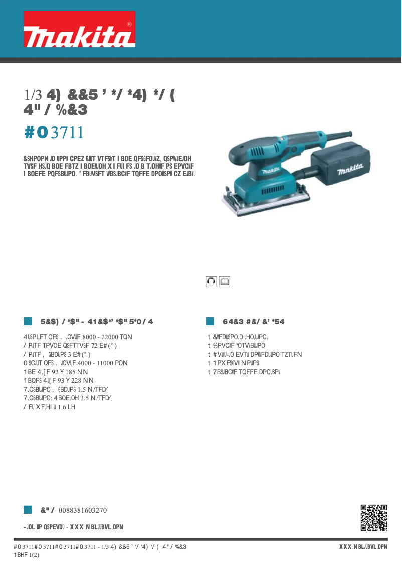 Página nº 1 - Ficha técnica Makita BO3711