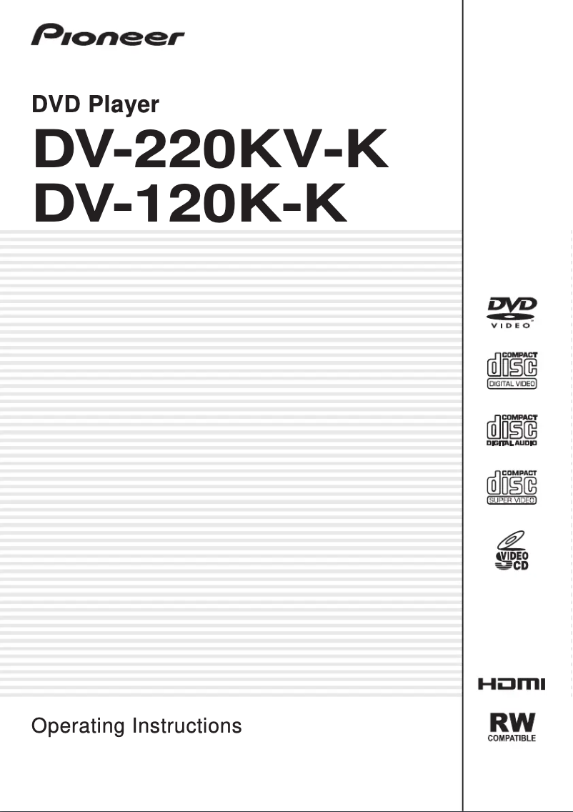 Imagen de la primera página del manual del dispositivo DV-120K-K