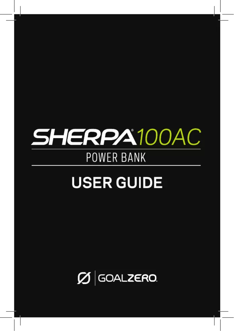 Página 1 del manual Manual de usuario Goal Zero Sherpa 100AC