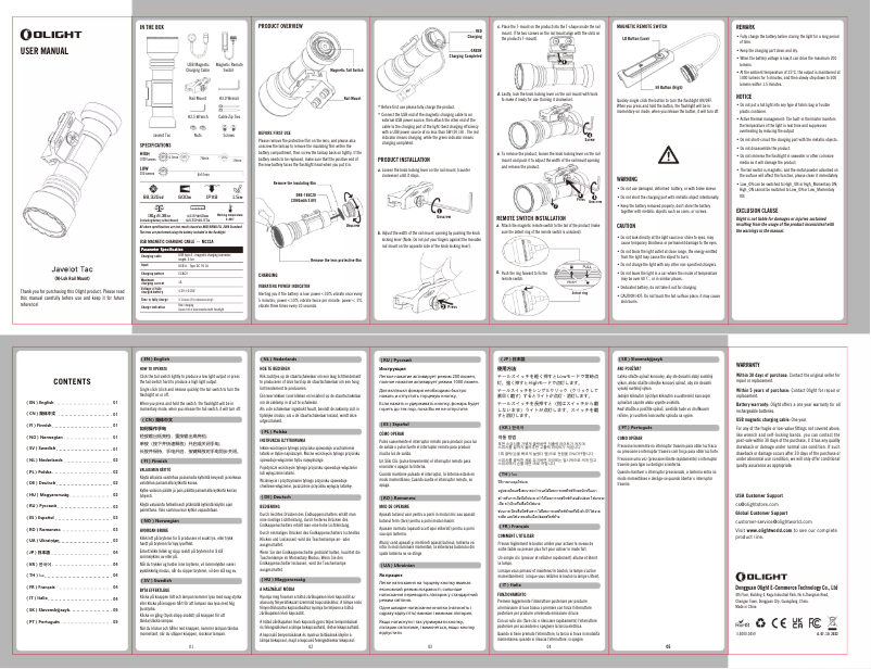 Imagen de la primera página del manual del dispositivo Javelot Tac