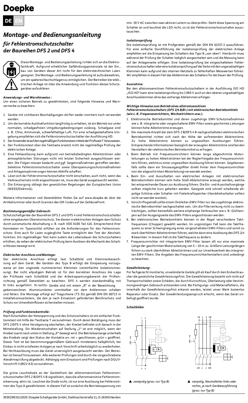 Página 1 del manual Manual de usuario Doepke DFS 2 100-2/0